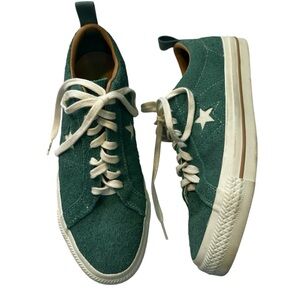 Converse One Star Pro Vintage Suede Shoes 8.5 / 10 Green Casual Low Top A02947C